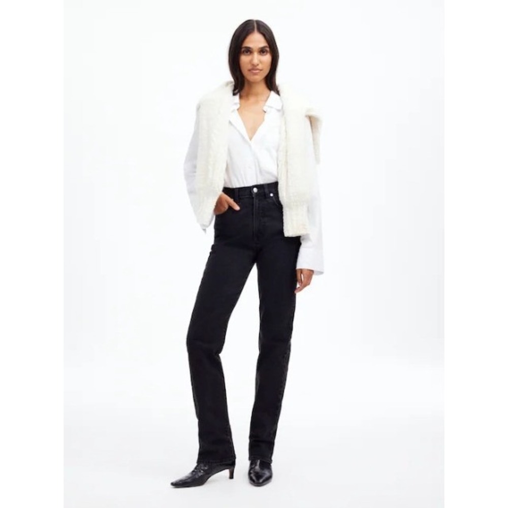 Madewell The '90s Straight Jean Black‎ Wash High Rise Size 28